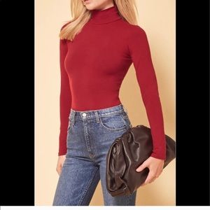 Reformation Navia Long Sleeve Turtleneck Bodysuit